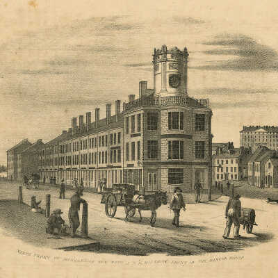 North Front of Mercantile Row with a N.E. distant Front of the Bangor House | Bangor March Musical Score | 1835
