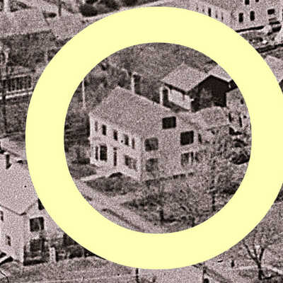 George Peabody House, circled in yellow, c.1930,