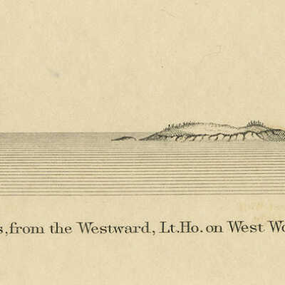 The Wolves Island, New Brunswick, From the Westward, Lighthouse on West Wolf Island, Bearing Southeast | [No Artist Defined]