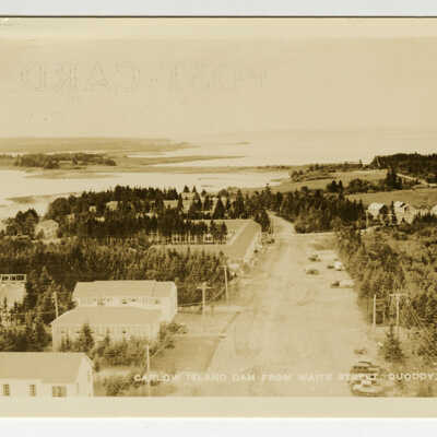 Carlow Island Dam from Waite Street, Quoddy Village, Eastport, Maine | Postcard