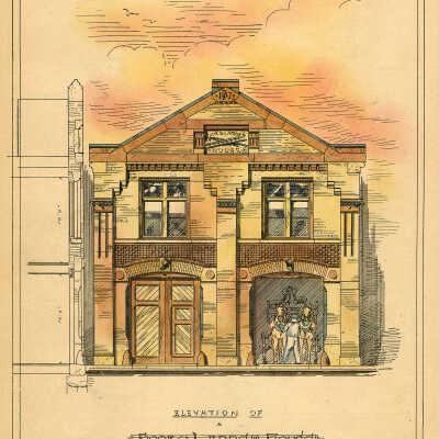 Elevation of Hook & Ladder House for the City of St. John, New Brunswick | W. G. Preston, Architect | 1877