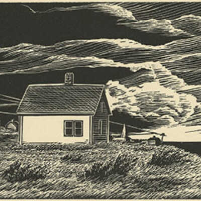 Storm Over Nova Scotia | Pauline Winchester Inman | Wood Engraving | 1956