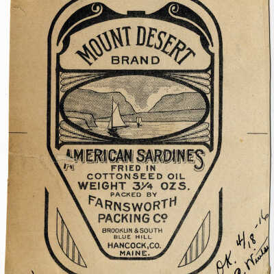 Mount Desert Brand. American Sardines Fried in Cottonseed Oil. | [No Artist Defined]