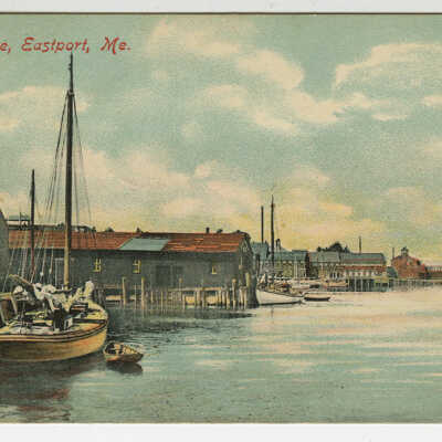Dock Scene, Eastport, Maine | Postcard