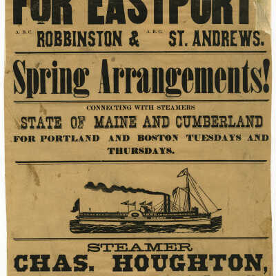 Steamer Chas. Houghton - For Eastport, Robbinston and St. Andrews - Spring Arrangements