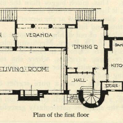 Pansy Patch - First Floor Plan [St. Andrews, New Brunswick] | Country Life | (Vol. 44, No. 5), March, 1924, pp. 56-58