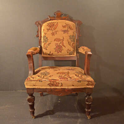 Eastlake Living Room Chair c.1880 | Flagg Family | Eastport, Maine