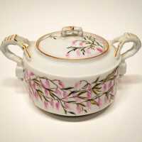 Sugar Bowl | Hand Painted China | M.J. Thompson | 1887 | Cherryfield, Maine