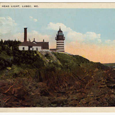 West Quoddy Head Light, Lubec, Maine | Postcard