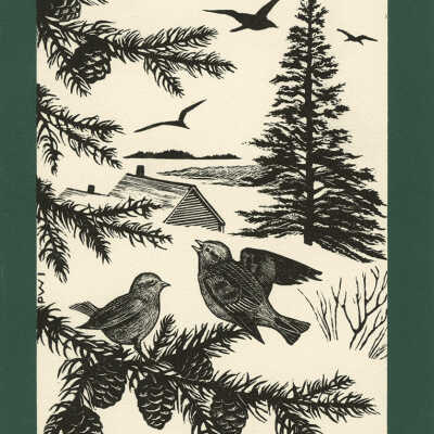 Christmas Card [Snow Buntings] | Edit Pauline Inman 1895