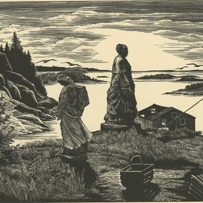 Abandoned Quarry | Pauline Winchester Inman | Wood Engraving | 1956