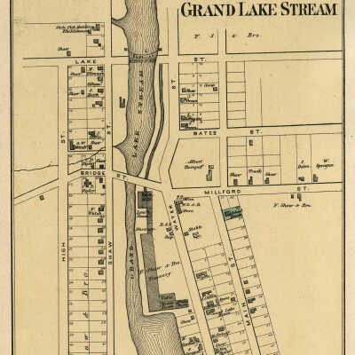 Map of Grand Lake Stream, 1881