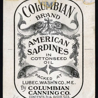 Columbian Brand. American Sardines in Cottonseed Oil.