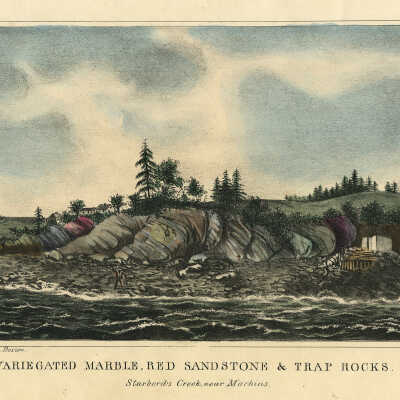 Variegated Marble, Red Sandstone & Trap Rocks Starbords Creek Near Machias
