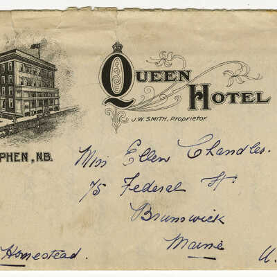 Queen Hotel | Envelope Cover | St. Stephen, New Brunswick