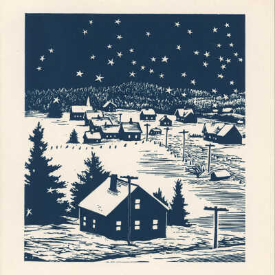 Christmas Card [Snowy Village] | Pauline Inman