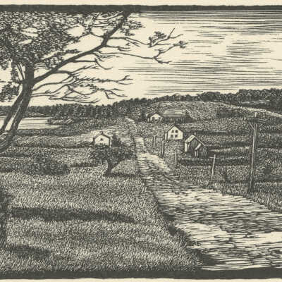 On the Road from Moose Neck | Pauline Winchester Inman | Wood Engraving | 1946