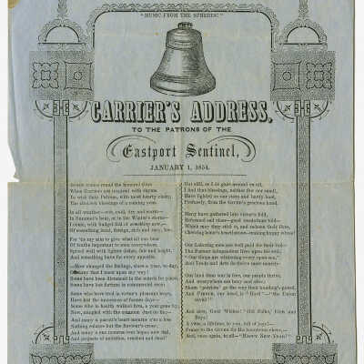 Carrier's Address To The Patrons of the Eastport Sentinel | Eastport, Maine | 1854
