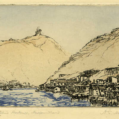 In St. John’s Harbor Newfoundland | A. E. Harris (Albert E. Harris)