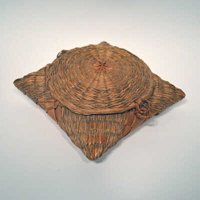 Handkerchief Pillow Basket with Large Circular Lid [Passamaquoddy or Penobscot] | Unknown Artist