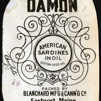 Damon. American Sardines in Oil (cottonseed). | Sardine Label