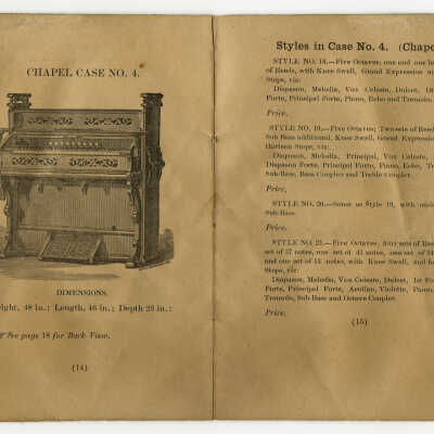Chapel Case No.4. From Catalogue of Wm. E. Leighton & Co's Cabinet Organs [Pembroke, Maine] | [No Artist Defined]
