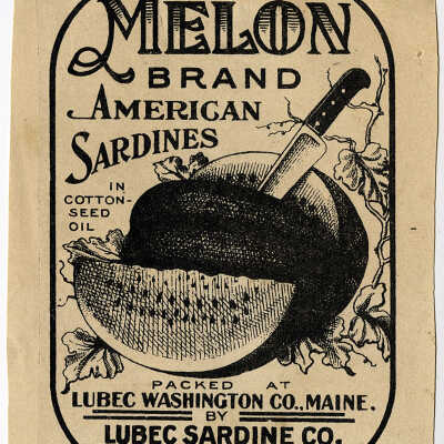 Melon Brand. American Sardines in Cottonseed Oil. |