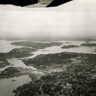 Aerial View | Looking Northeaterly from North End of Deer Island, New Brunswick towards Pendleton and McMaster Islands, New Brunswick and Letete Passage, New Brunswick | U. S. Army Corps. of Engineers