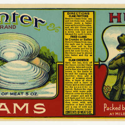 Hunter Brand Clams Label [Milbridge] | [No Artist Defined]