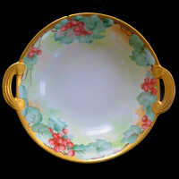 Martha "Mattie" Waide (1857-1929) | Hand Painted China Two Handle Small Bowl | Eastport, Maine