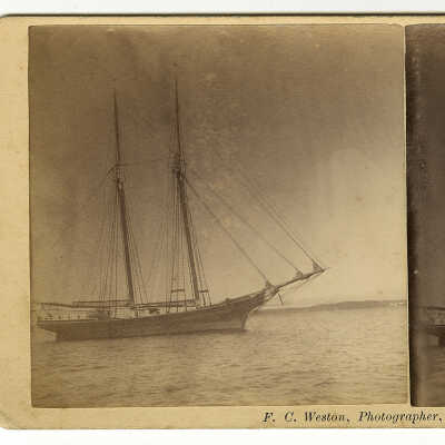 Stereoview of Ship, Mary A. Pike, Lubec, Maine | F.C. Weston (Bangor, Maine)
