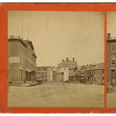 Stereoview of Main Street, Calais, Maine | C.E. Libby