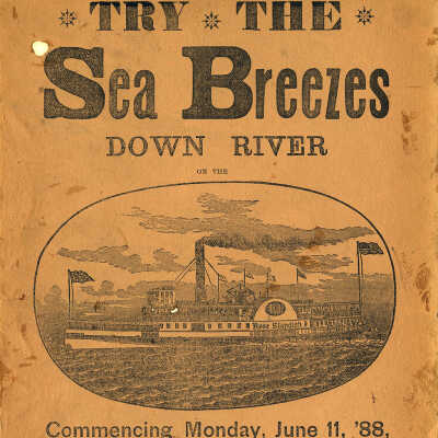 Try The Sea Breezes Down River | Steamer Rose Standish | Hand Bill | 1888