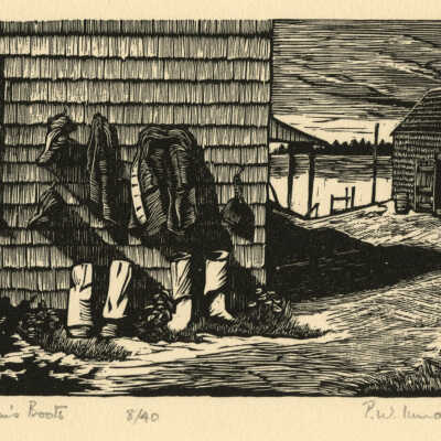 Fisherman's Boots | Pauline Winchester Inman | Wood Engraving | 1943