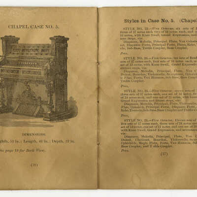 Chapel Case No. 5. From Catalogue of Wm. E. Leighton & Co's Cabinet Organs Cabinet Organs [Pembroke, Maine] |[No Artist Defined]