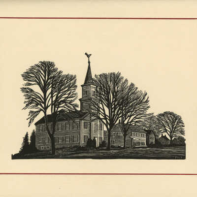 First Church in Newtown, Connecticut (Christmas card) | Pauline Inman