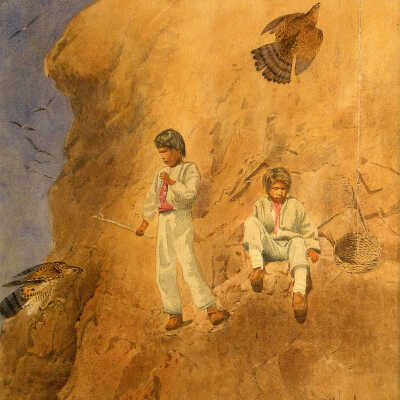 Cliff Climbers, Grand Manan | Charles Caleb Ward | 1869
