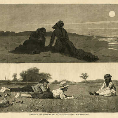 Flirting on the Sea-Shore and on the Meadow — Drawn by Winslow Homer. | Winslow Homer