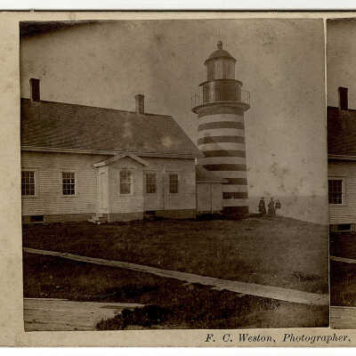 Stereoview of West Quoddy Head Lighthouse, Lubec, Maine | F.C. Weston (Bangor, Maine)