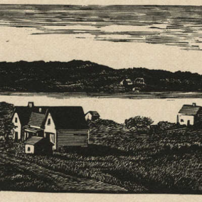 Maine Village | Pauline Winchester Inman | Wood Engraving | 1941