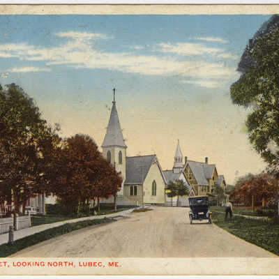 Main Street, Looking North, Lubec, Maine | Postcard