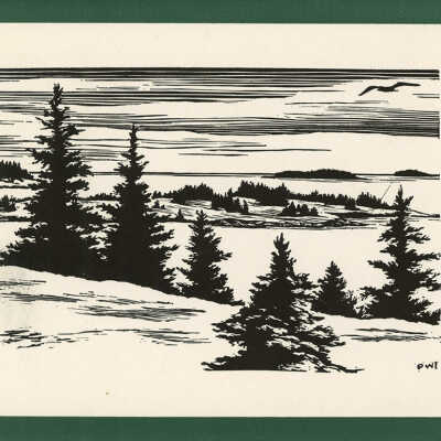 Christmas Card [Landscape with Evergreens] | Pauline Inman