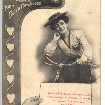 Postcard - Agence Matrimoniale - Madame Aurore de Liménay, Directrice. Paris, Rue de Paradis 169