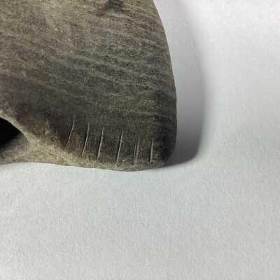 Atlatl or Bannerstone carved lines detail