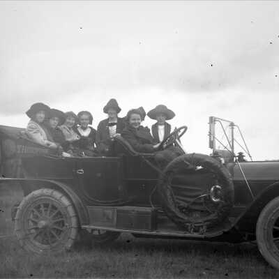 Thornton Academy students in a car