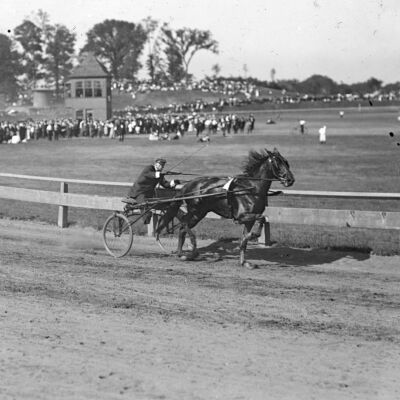Horse race at Weequahic Park, Newark, NJ