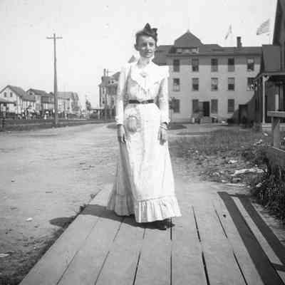 Unidentified woman at Old Orchard Beach, ME