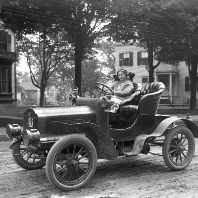 Girl driving a car
