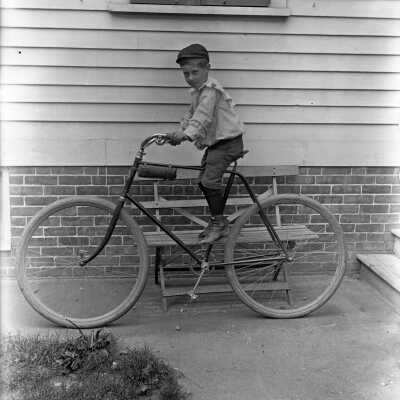 Charles on a bicycle