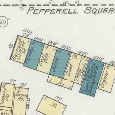 1891 Sanborn Fire Insurance map of the same area.